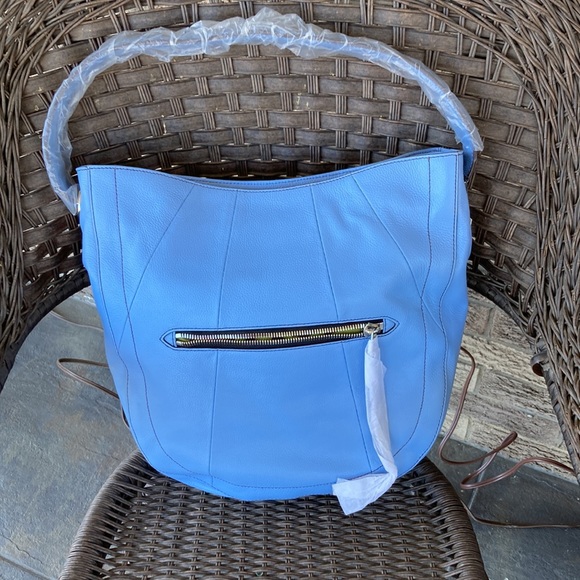 orYANY.  NEW WITH DUSTBAG. BEAUTIFUL SKYBLUE BAG. 100% LEATHER.  NWT - Picture 2 of 13